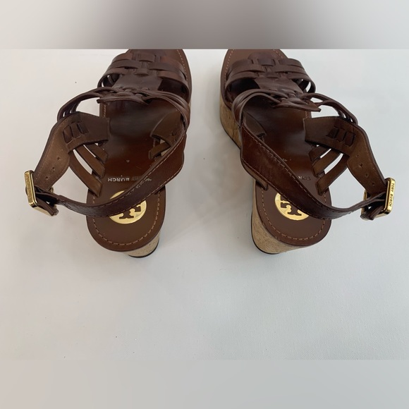 Tory Burch Leslie Brown Cork Platform Wedge Sandals 9 - Picture 5 of 10